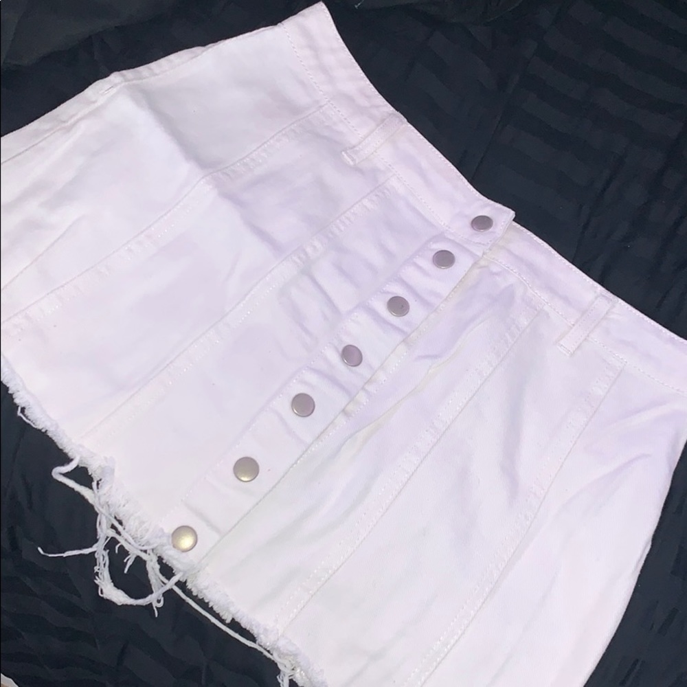 White mini skirt